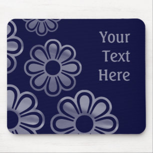 Mousepad Flores de conexão em cascata - marinho profundo