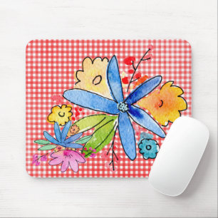 Mousepad Flores De Dodle Em Gingham
