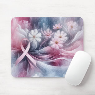 Mousepad Flores De Fita Rosa E Cosmos