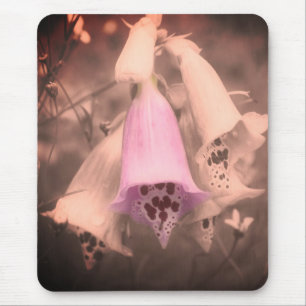 Mousepad Flores De Foxglove Preto E Branco
