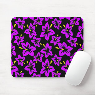 Mousepad Flores de Hibisco Roxo Tropical do Havaí
