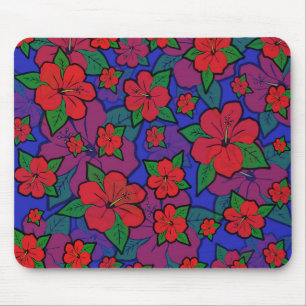 Mousepad Flores de Hibiscus Azul