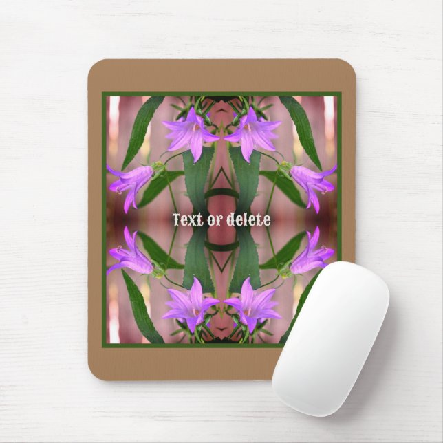 Mousepad Flores de Lily Roxo Delicadas Abstrato Personaliza (Com mouse)