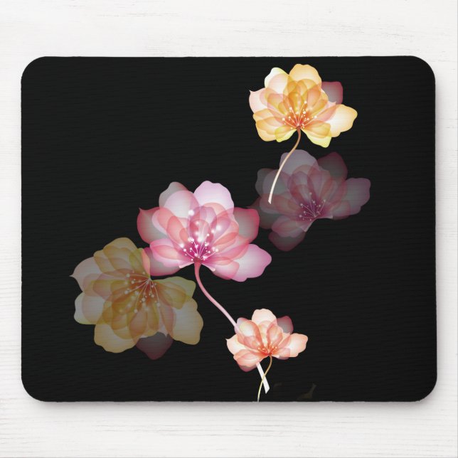 Mousepad flores de lótus em preto (Frente)