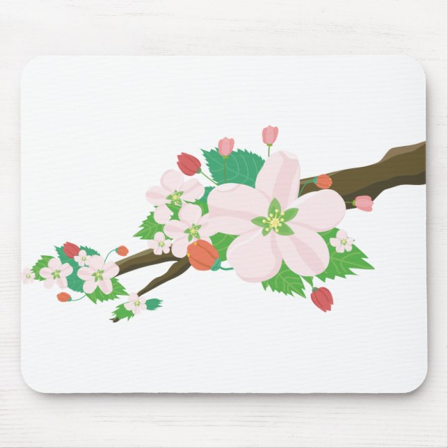 Mousepad Flores de Maçã Flores de Maçã Fruta (Frente)