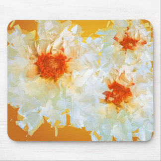 Mousepad Flores De Mão-De-Obra Branco Cubist