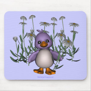 Mousepad Flores De Margarida De Pássaros Roxos