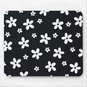 Mousepad Flores de Margarida Negra-Negra Summer Boho