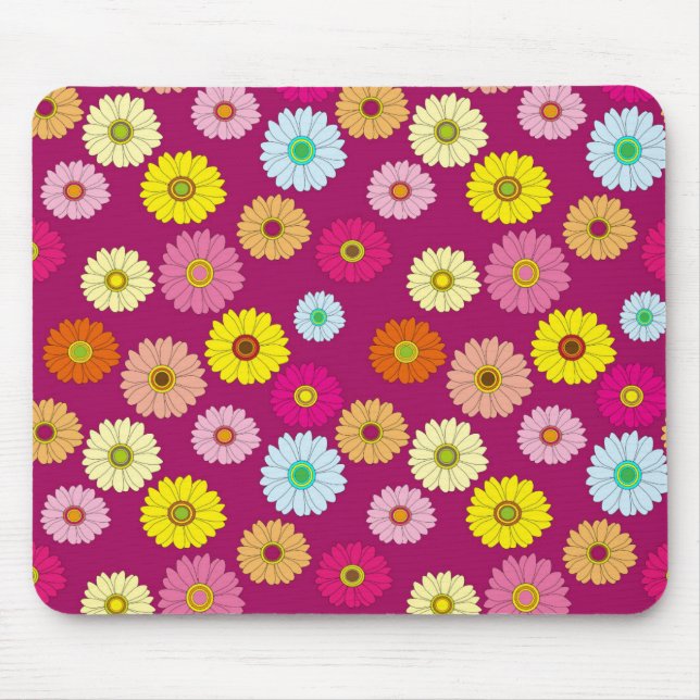 Mousepad Flores de margarida verde-amarelas (Frente)