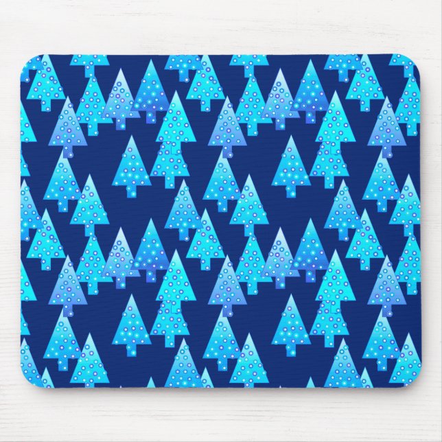 Mousepad Flores de Natal modernas - azul de cobalto (Frente)