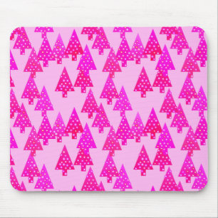 Mousepad Flores de Natal modernas - cor-de-rosa fuchsia