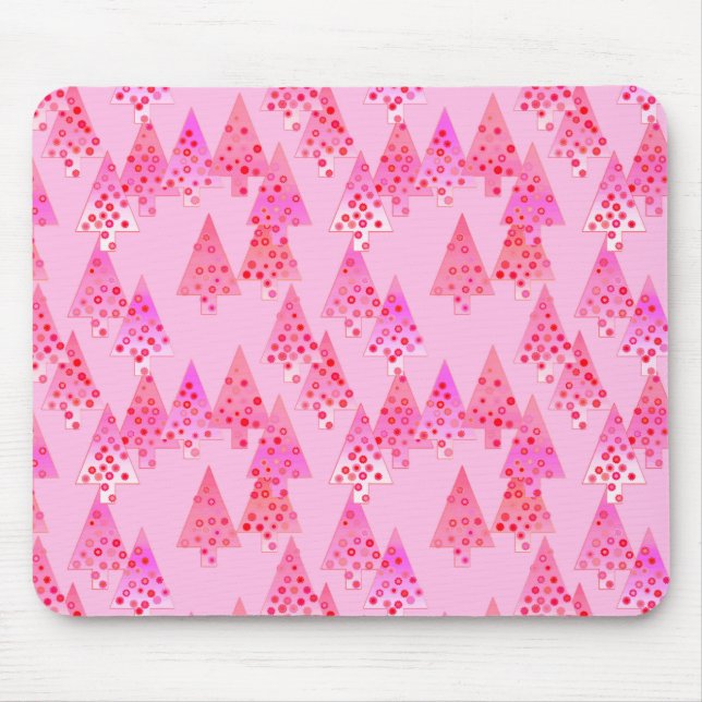 Mousepad Flores de Natal modernas - rosa pastoso (Frente)