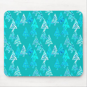 Mousepad Flores de Natal modernas - Turquesa