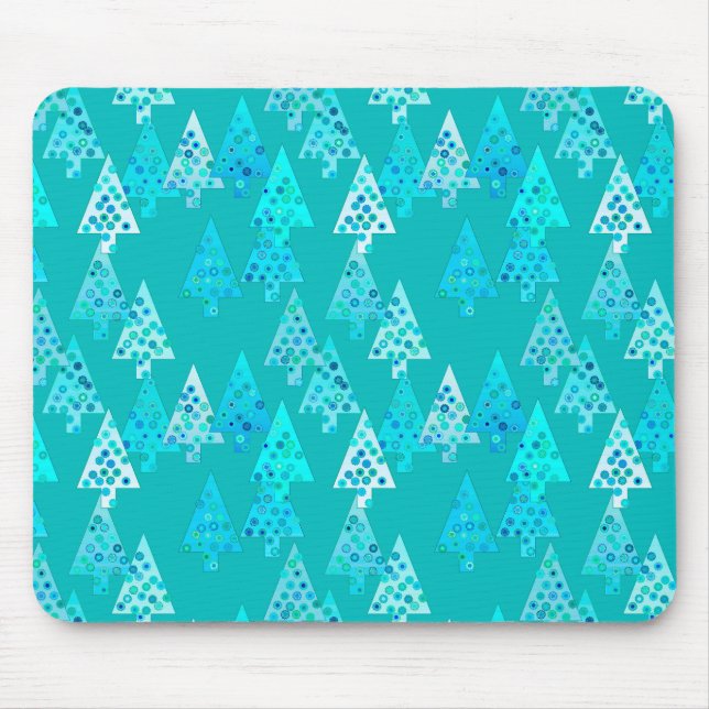 Mousepad Flores de Natal modernas - Turquesa (Frente)