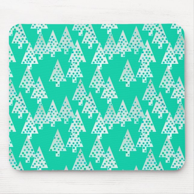 Mousepad Flores de Natal modernas - verde-marinho (Frente)
