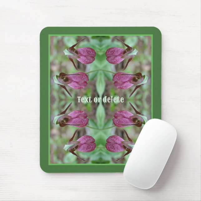 Mousepad Flores de Orquídea Rosa-Cinza Personalizadas (Com mouse)
