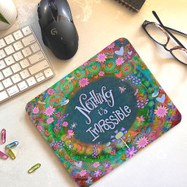 Mousepad Flores de Pássaros Inspirando Diversão Bonito