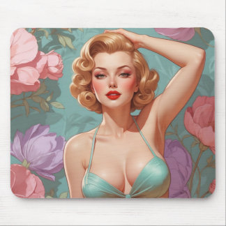 Mousepad Flores de Pastel Pin-Up Louras