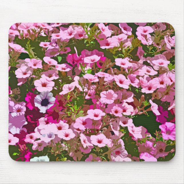 Mousepad Flores de petúnia rosa (Frente)
