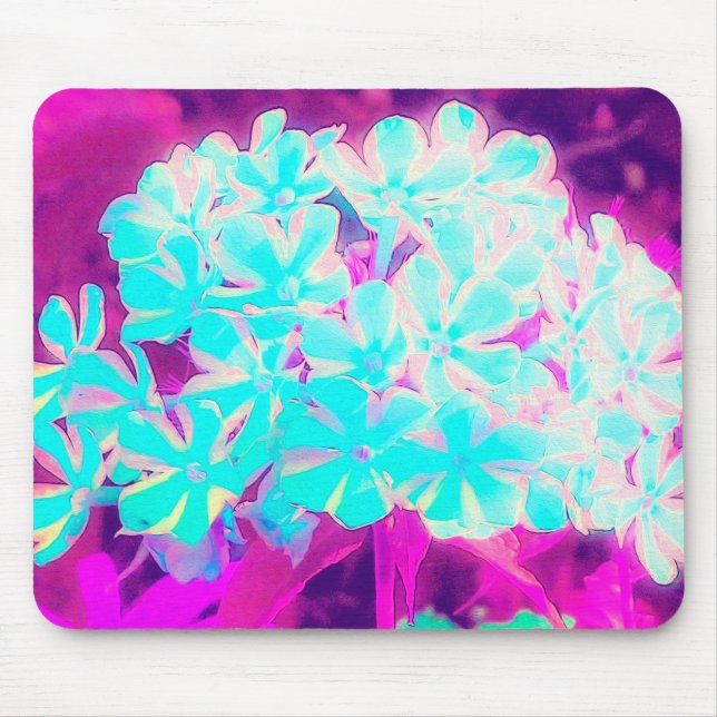 Mousepad Flores de Phlox Azuis-Peppermint Twist de Robin (Frente)