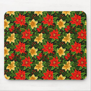 Mousepad Flores de Poinsettia de Natal Padrão-86755