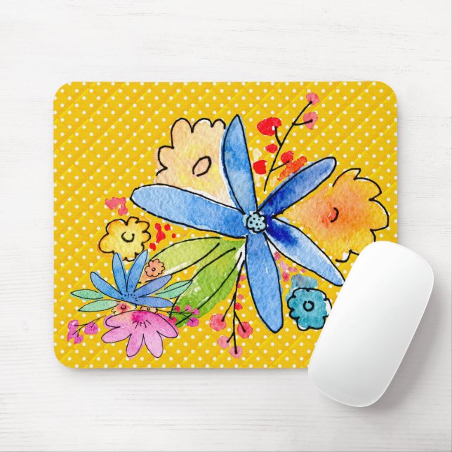 Mousepad Flores De Portalha Na Placa Do Mouse Da Bolinhas (Com mouse)