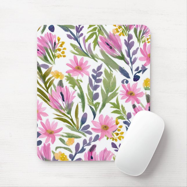 Mousepad Flores de Primavera | Aquarela Floral Pastel Bonit (Com mouse)