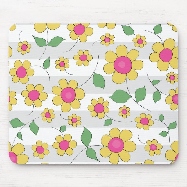 Mousepad Flores de primavera bonitas desenho para crianças (Frente)