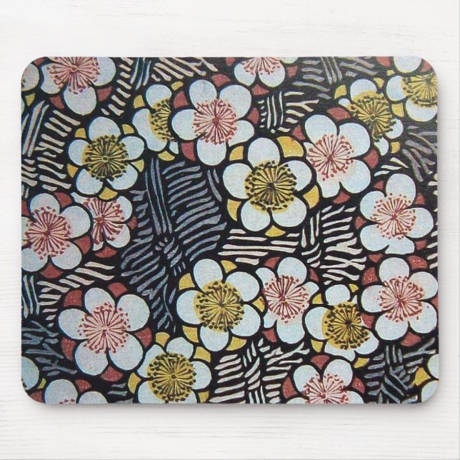 MOUSEPAD FLORES DE PRIMAVERA BRANCA HAIKU/ PRETO (Frente)