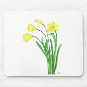 Mousepad Flores de primavera floral amarelas daffodils