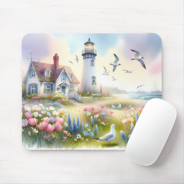 Mousepad Flores de Primavera pela Casa de Campo Costeira co (Com mouse)