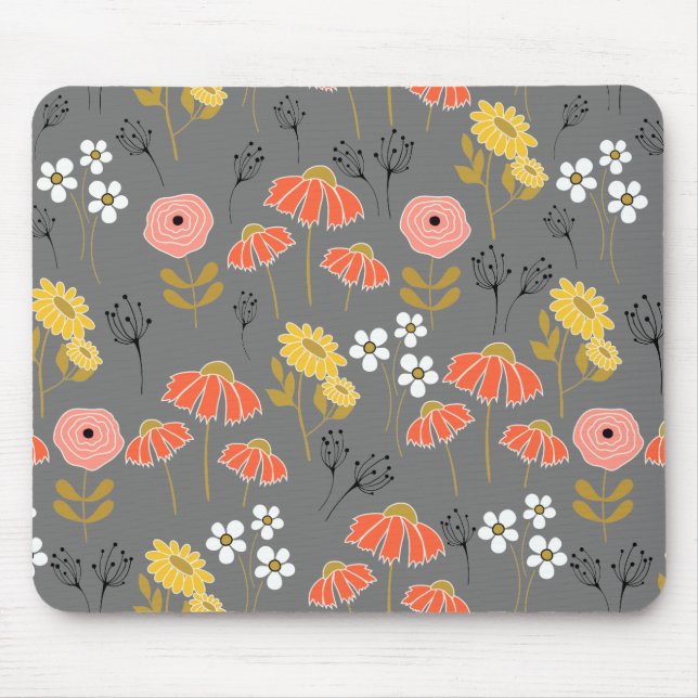Mousepad Flores de rabo laranja e amarelo (Frente)