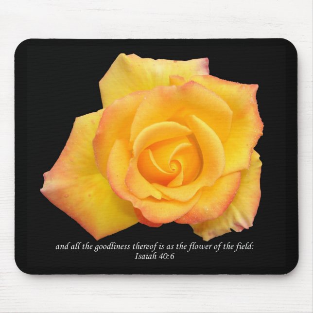 Mousepad Flores De Rosa Amarelas Do Bocal De Campo (Frente)