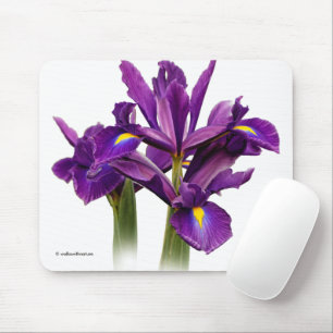Mousepad Flores De Sensação De Roxo Iris Neerlandesas Elega