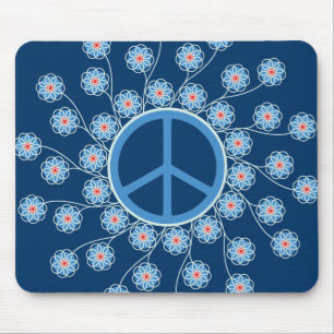 Mousepad Flores de Símbolos de Paz