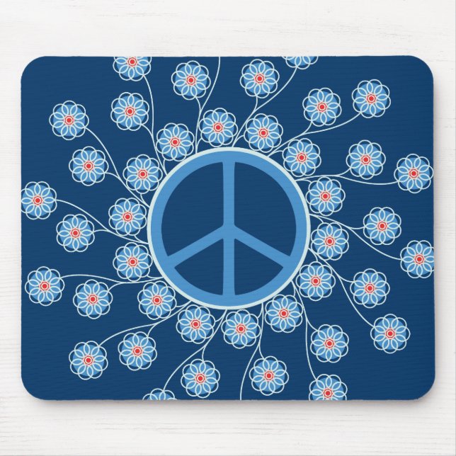 Mousepad Flores de Símbolos de Paz (Frente)