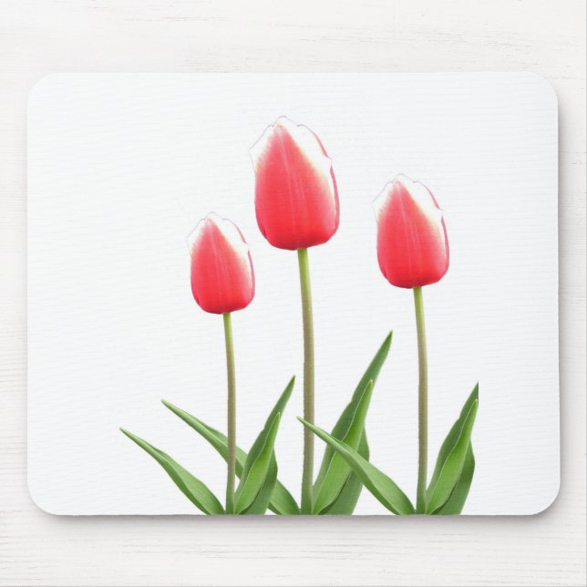 Mousepad Flores de tulipa vermelhas da primavera (Frente)