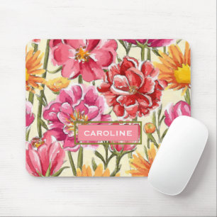 Mousepad Flores de Verão Amarelo Vermelho Amarelo Personal