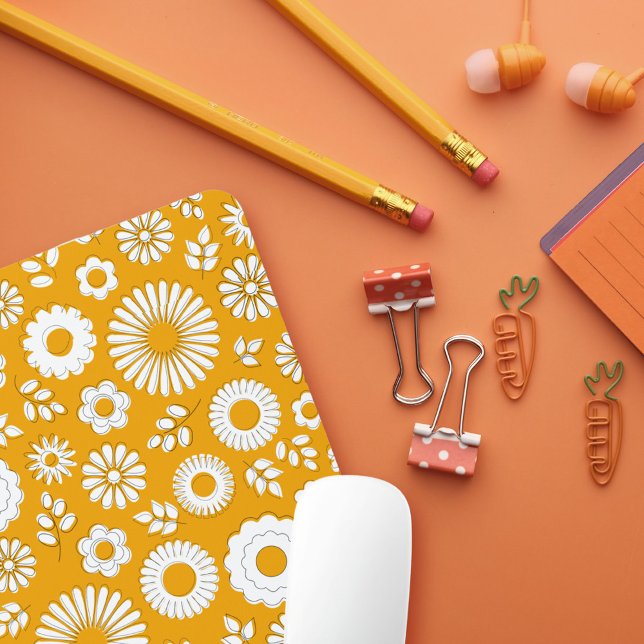 Mousepad Flores de Verão de laranja-acastanhada (Criador carregado)