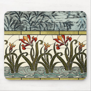 Mousepad Flores de Vidro Estacionadas com Borda de Banho