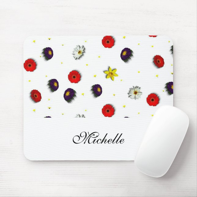 Mousepad Flores decorativas personalizadas de primavera bra (Com mouse)