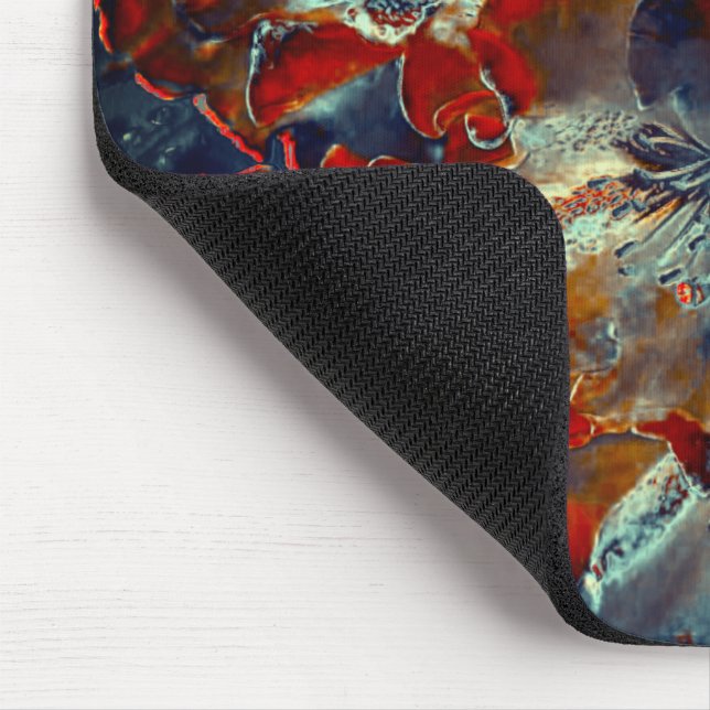 Mousepad Flores digitais em cinzas e carvão sobre carvões (Canto)