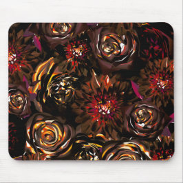 Mousepad Flores do Brilho de Outono do Jardim Escuro Outono