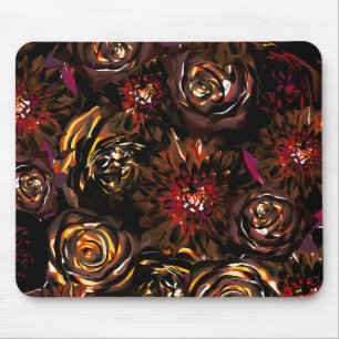 Mousepad Flores do Brilho de Outono do Jardim Escuro Outono
