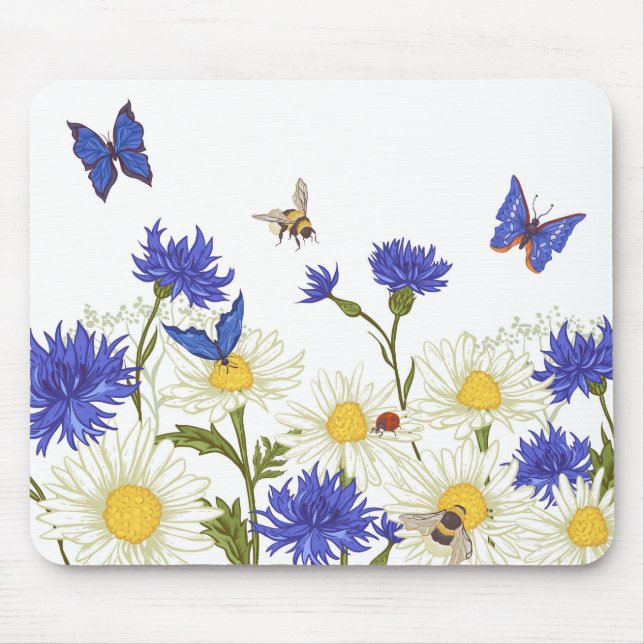 Mousepad Flores-do-campo Borboletas e Damybugs (Frente)