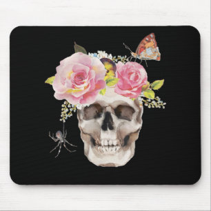 Mousepad Flores do crânio Dão de Halloween da aranha-borbol