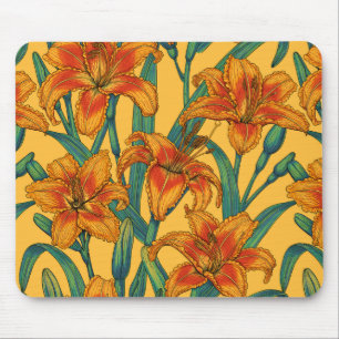Mousepad Flores do dia, azuis e amarelas,