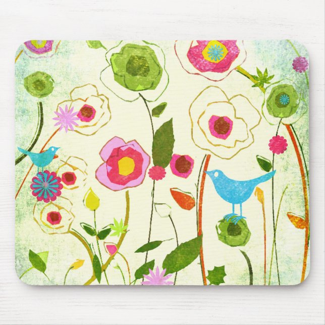 Mousepad Flores do jardim da aguarela (Frente)