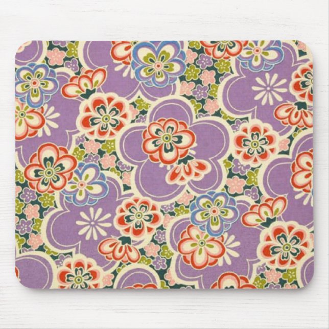 Mousepad Flores do roxo, da cerceta, do azul, do vermelho, (Frente)