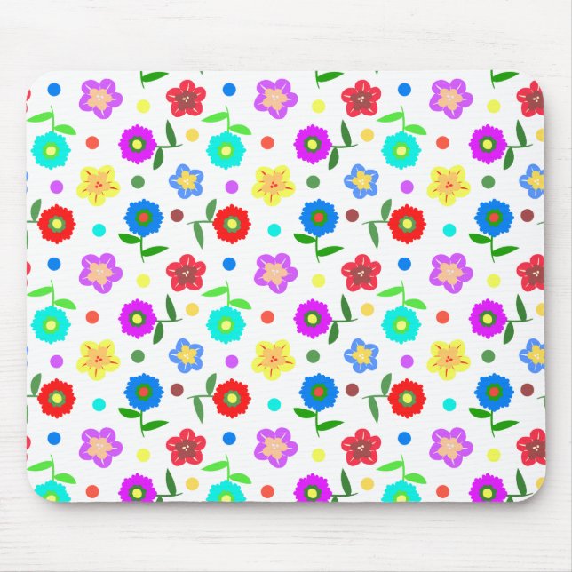Mousepad Flores e Bolinhas (Frente)